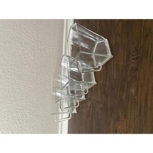 IKEA FORHOJA (4) Glass Storage Drawer Scoop Replacement 8in Clear Vintage